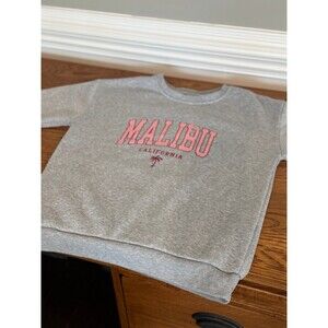 Malibu California, Womens Small Gray Sweatshirt, (Sz Small) Clothing